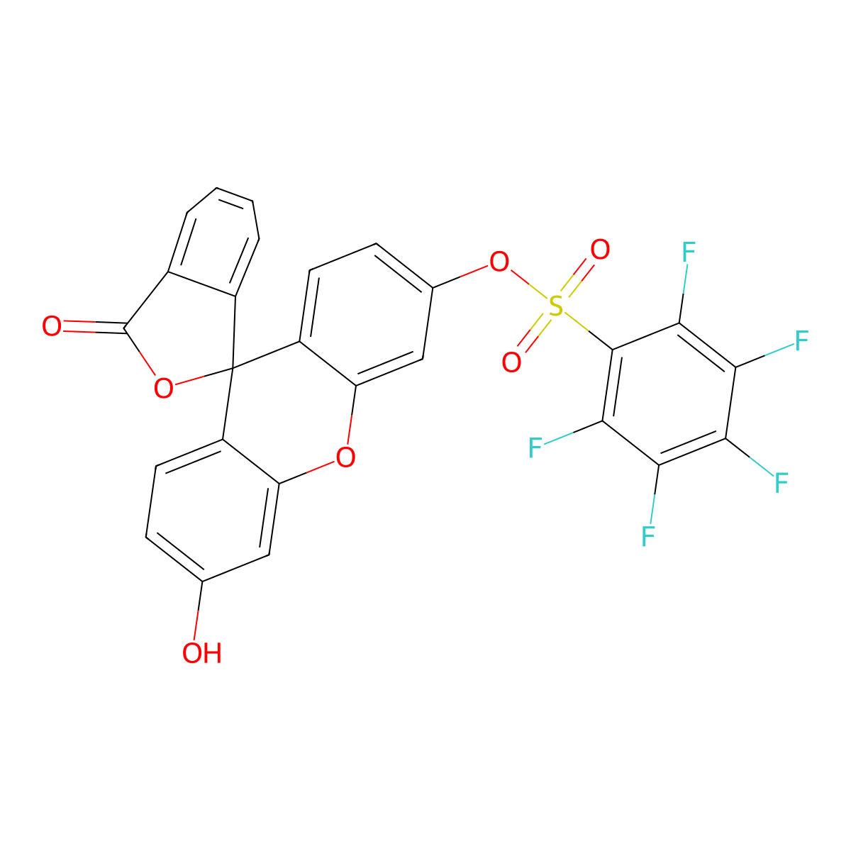 Pentafluorobenzenesulfonyl fluorescein molecular structure, CAS 728912-45-6