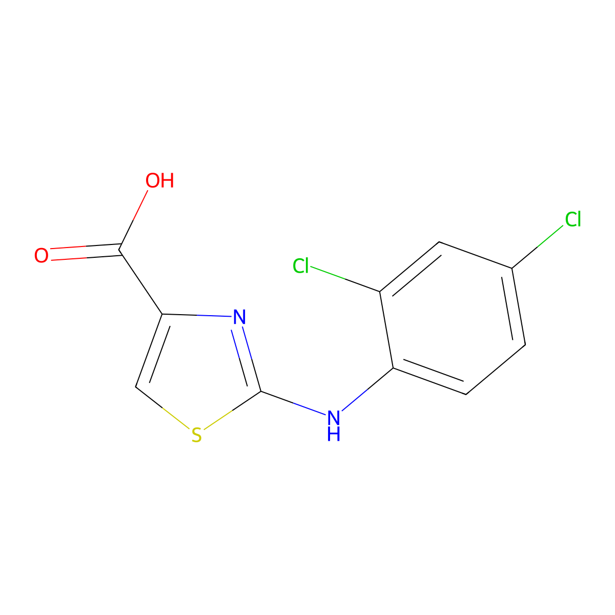 2-(2,4-Dichloro-phenylamino)-thiazole-4-carboxylic acid molecular structure, CAS 728918-54-5