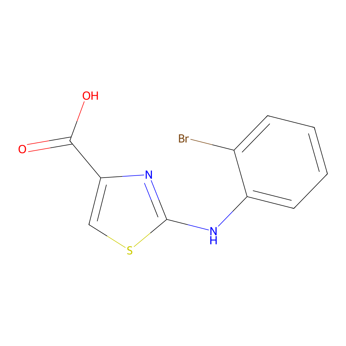 2-(2-Bromo-phenylamino)-thiazole-4-carboxylic acid molecular structure, CAS 728918-56-7