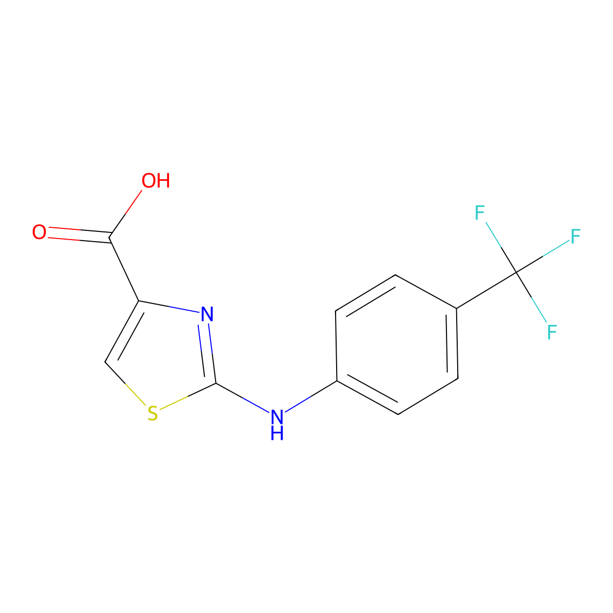 2-(4-Trifluoromethyl-phenylamino)-thiazole-4-carboxylic acid molecular structure, CAS 728918-58-9