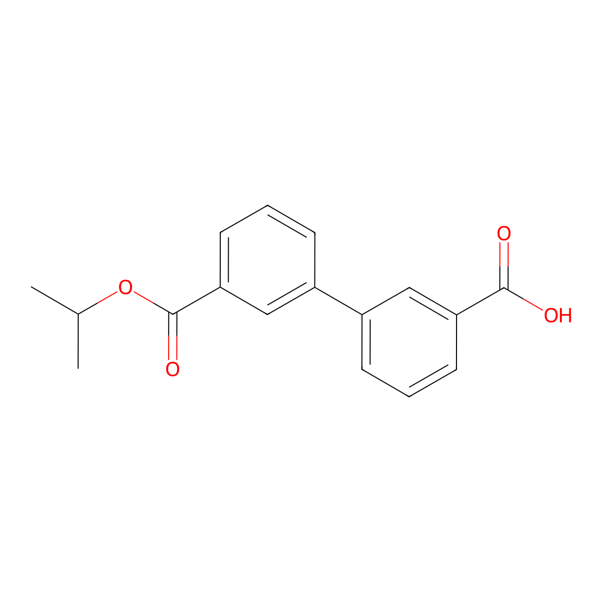 Biphenyl-3,3'-dicarboxylic acid 3-isopropyl ester molecular structure, CAS 728918-79-4