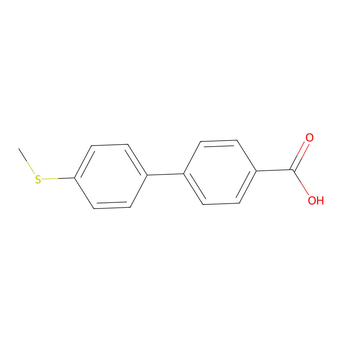 4'-Methylsulfanyl-biphenyl-4-carboxylic acid molecular structure, CAS 728918-90-9