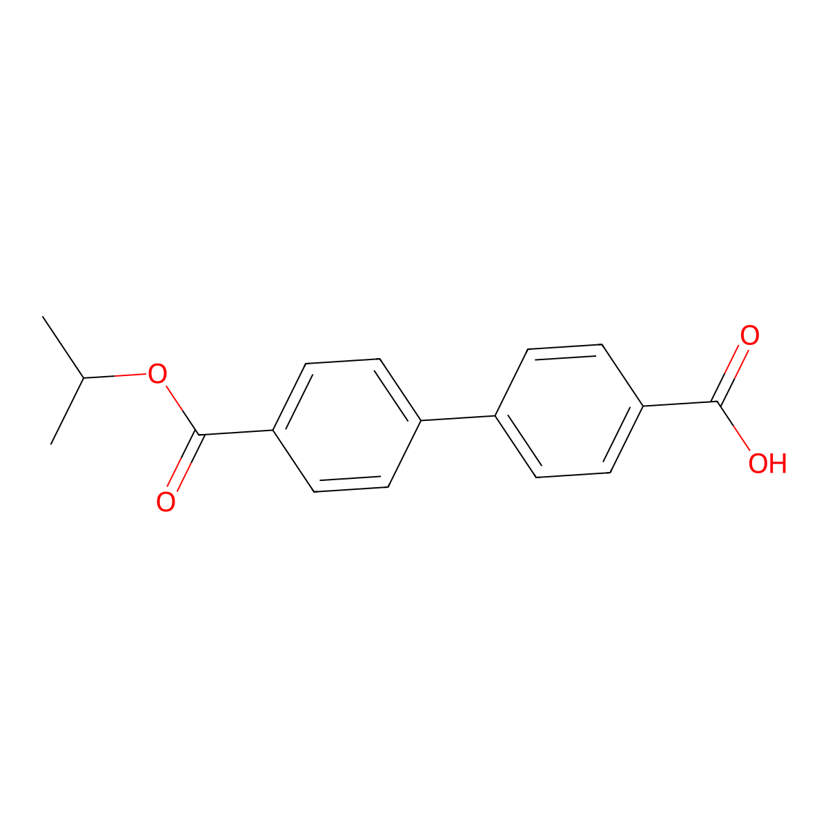 Biphenyl-4,4'-dicarboxylic acid 4-isopropyl ester molecular structure, CAS 728918-98-7
