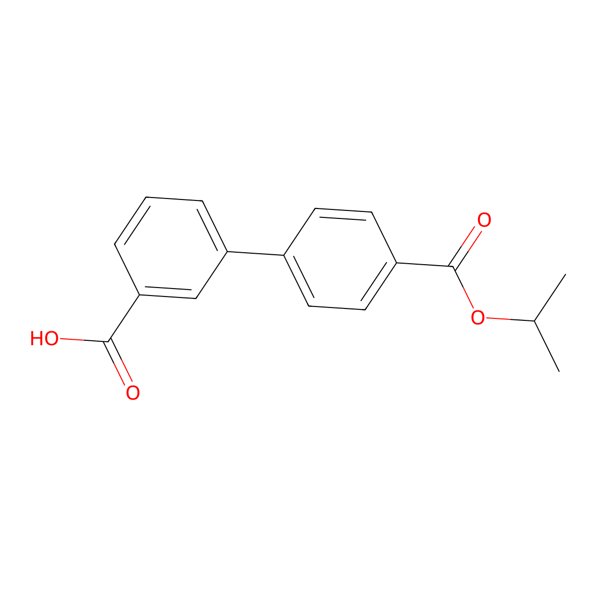Biphenyl-3,4'-dicarboxylic acid 4'-isopropyl ester molecular structure, CAS 728919-00-4