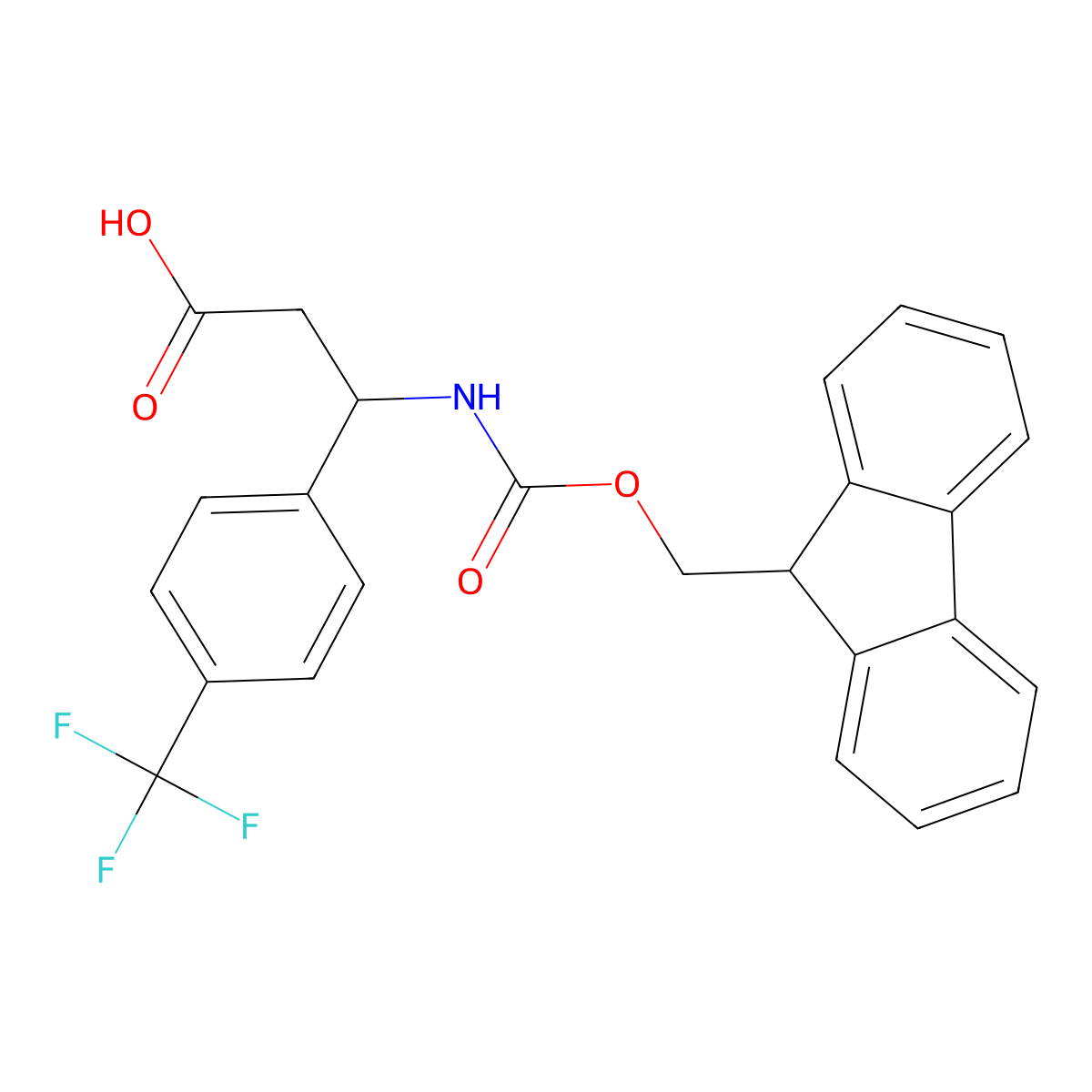 3-(9H-fluoren-9-ylmethoxycarbonylamino)-3-[4-(trifluoromethyl)phenyl]propanoic Acid molecular structure, CAS 728919-94-6