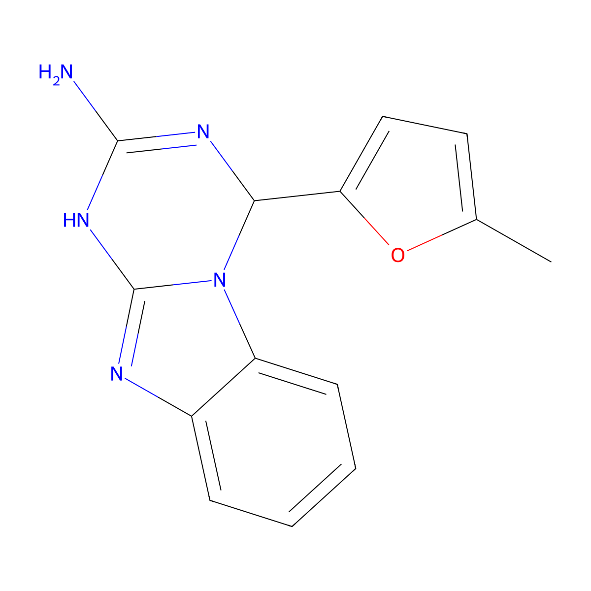 4-(5-Methyl-2-furyl)-1,4-dihydro[1,3,5]triazino[1,2-a]benzimidazol-2-amine molecular structure, CAS 728922-83-6