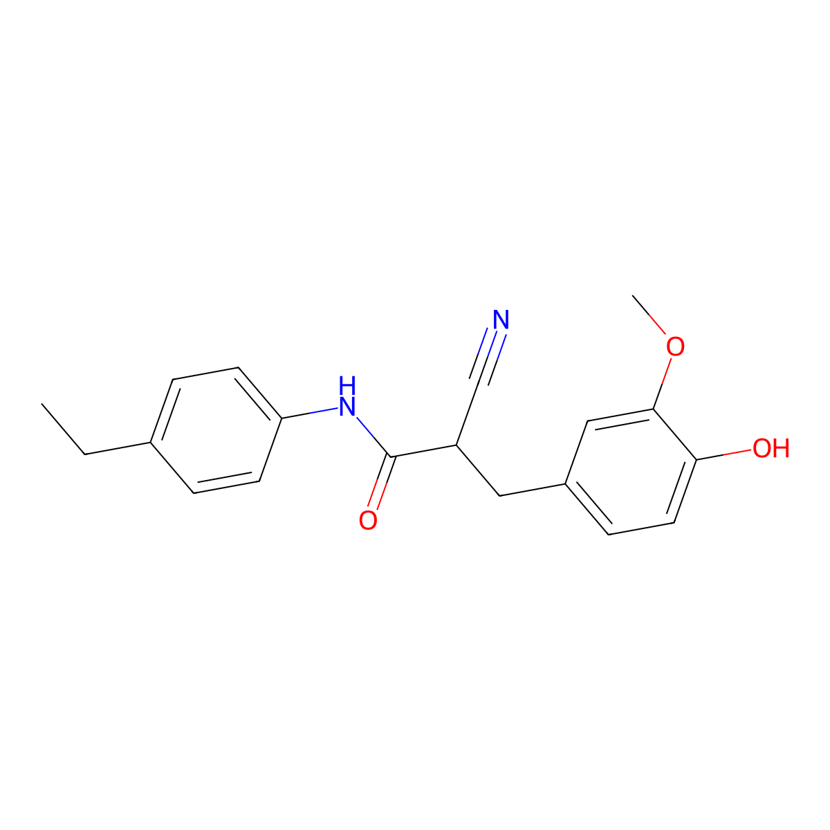2-cyano-N-(4-ethylphenyl)-3-(4-hydroxy-3-methoxyphenyl)propanamide molecular structure, CAS 728931-92-8