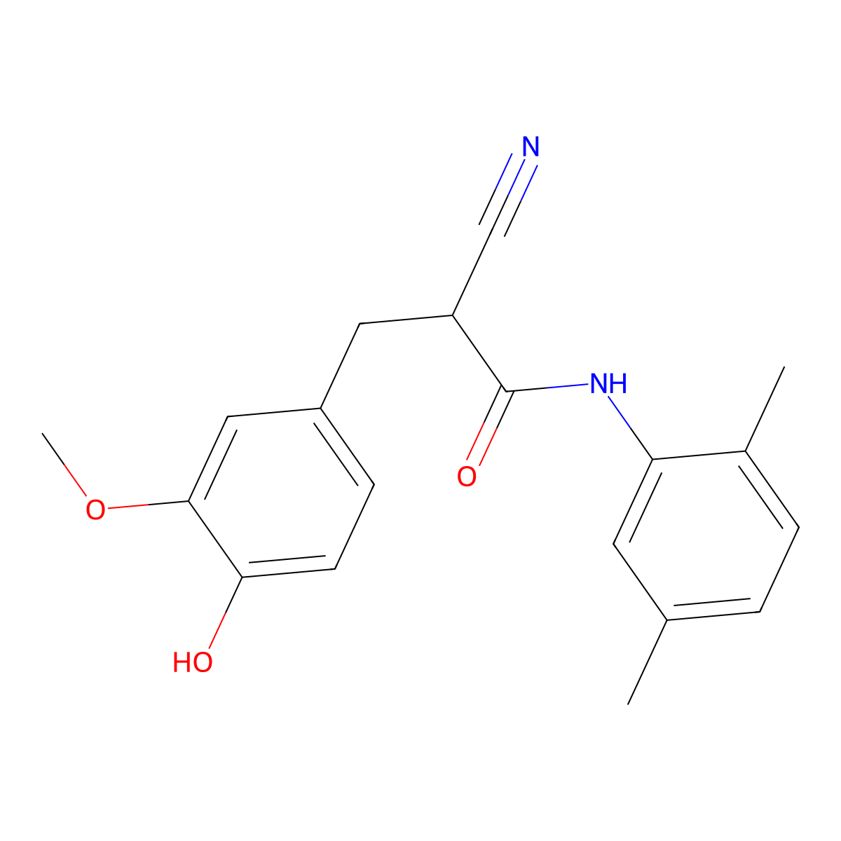 2-cyano-N-(2,5-dimethylphenyl)-3-(4-hydroxy-3-methoxyphenyl)propanamide molecular structure, CAS 728932-29-4