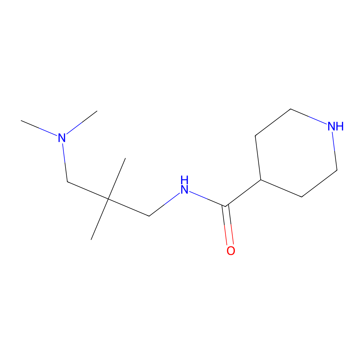 N-[3-(dimethylamino)-2,2-dimethylpropyl]piperidine-4-carboxamide molecular structure, CAS 728932-41-0