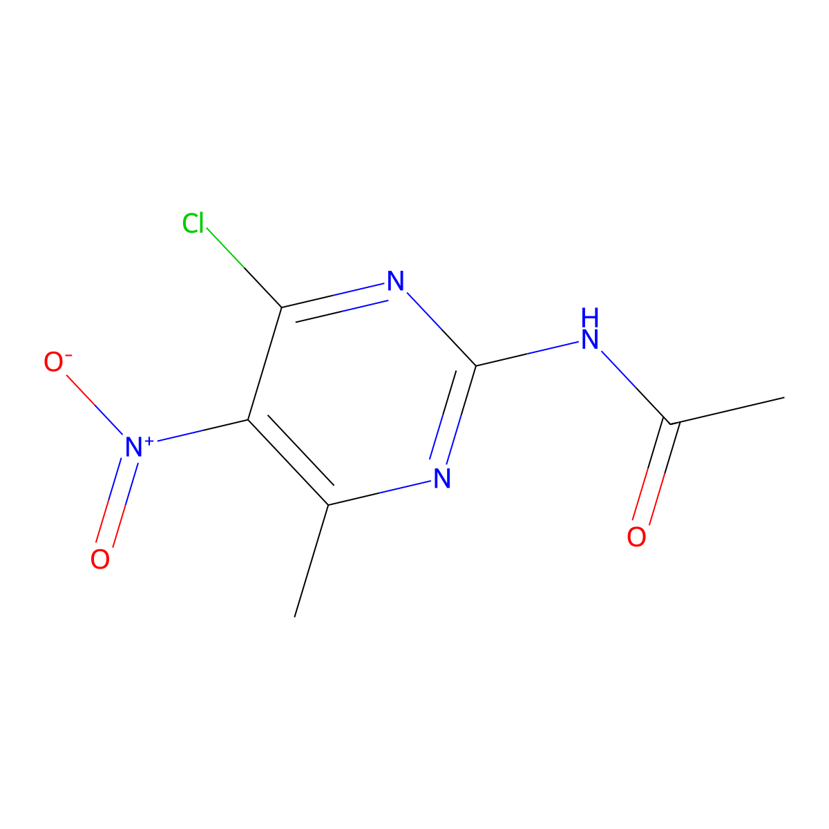 N-(4-chloro-6-methyl-5-nitropyrimidin-2-yl)acetamide molecular structure, CAS 728935-39-5