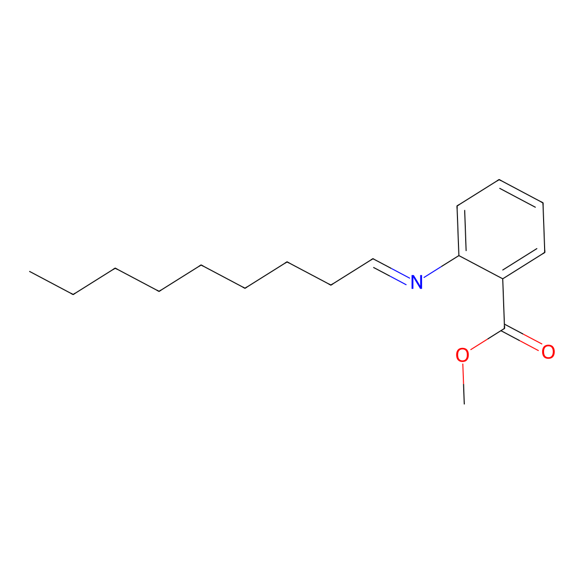 Benzoic acid, 2-(nonylideneamino)-, methyl ester molecular structure, CAS 72894-12-3