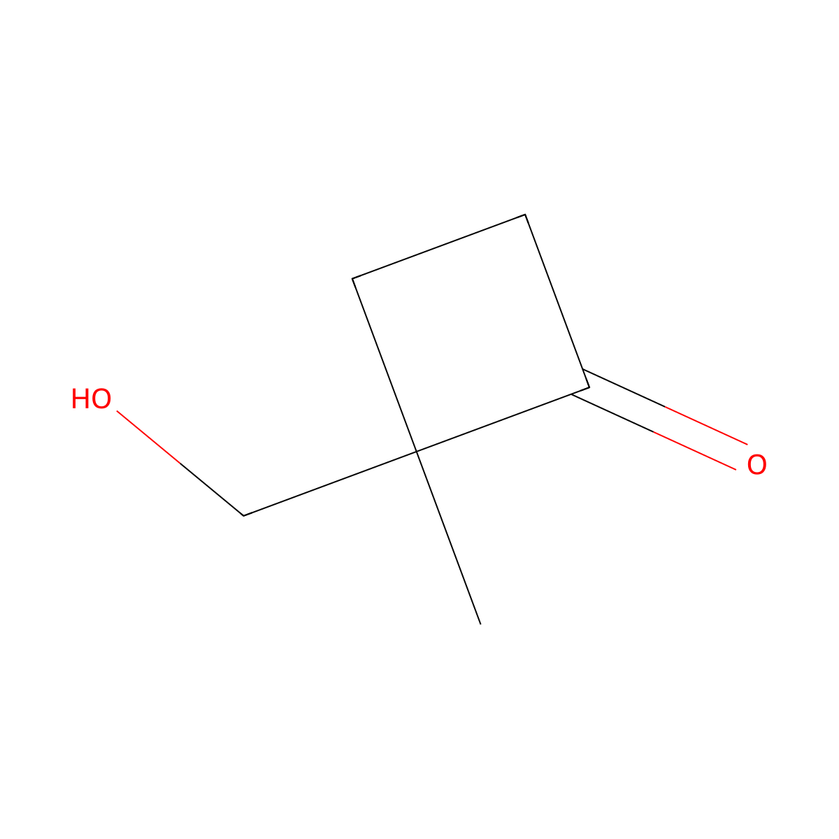 2-(Hydroxymethyl)-2-methylcyclobutan-1-one molecular structure, CAS 728944-67-0