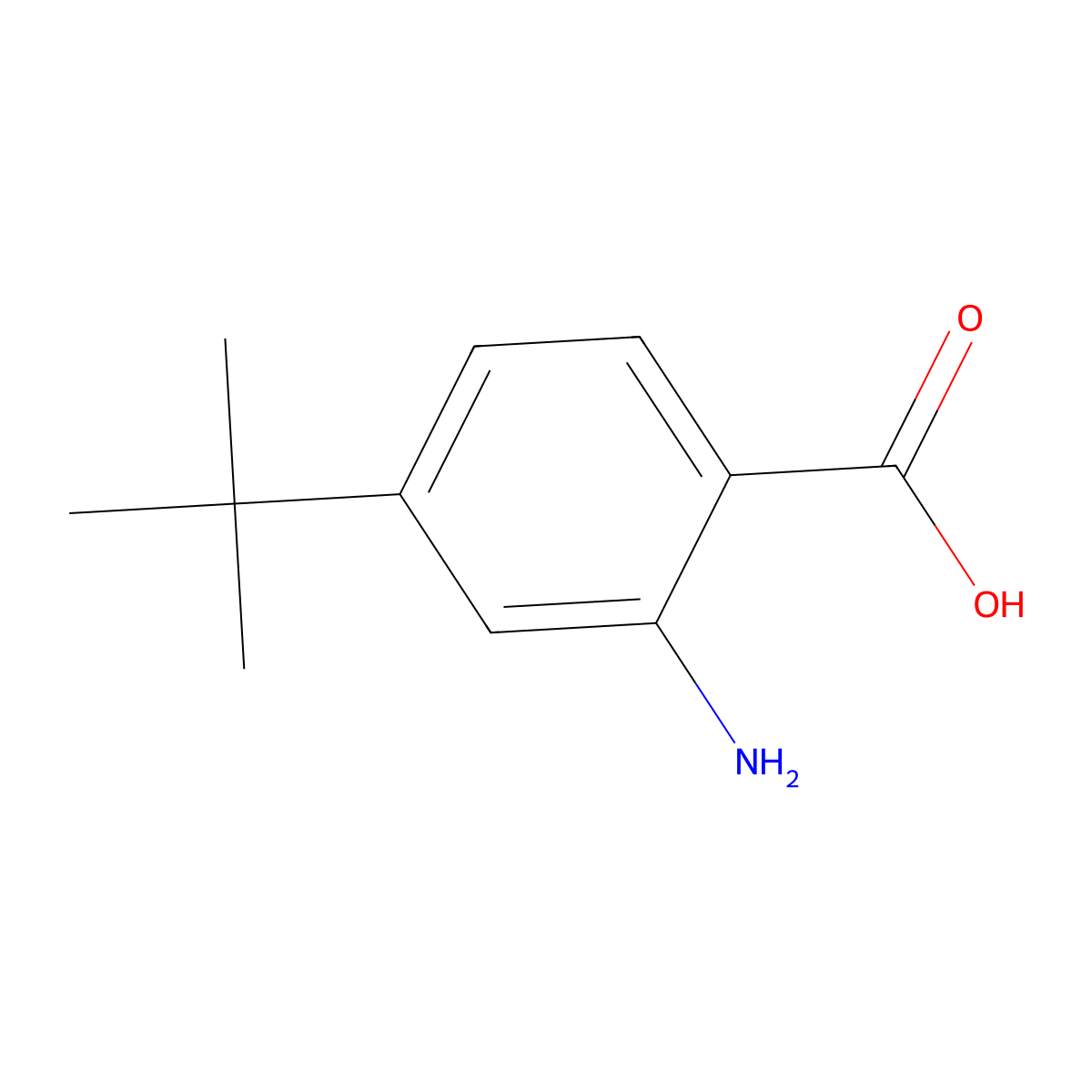 2-Amino-4-tert-butylbenzoic acid molecular structure, CAS 728945-64-0