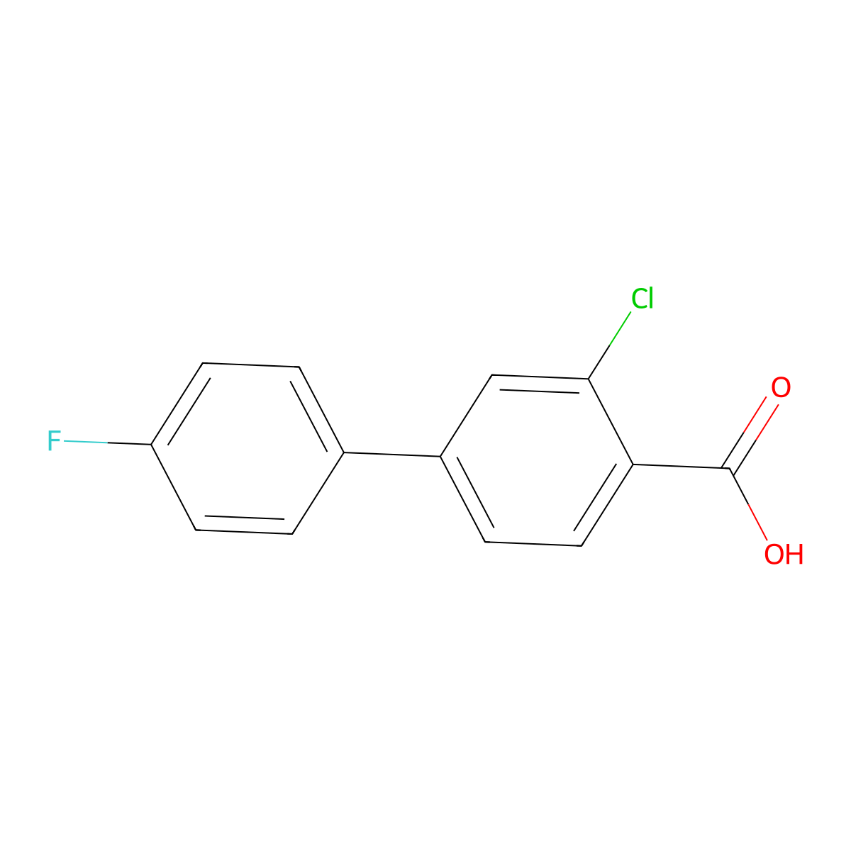 2-Chloro-4-(4-fluorophenyl)benzoic acid molecular structure, CAS 728951-41-5