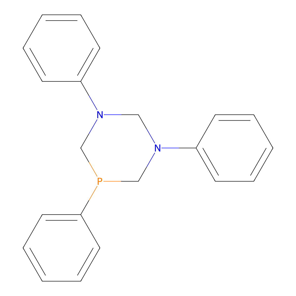 1,3,5-Triphenyl-1,3,5-diazaphosphinane molecular structure, CAS 72897-05-3