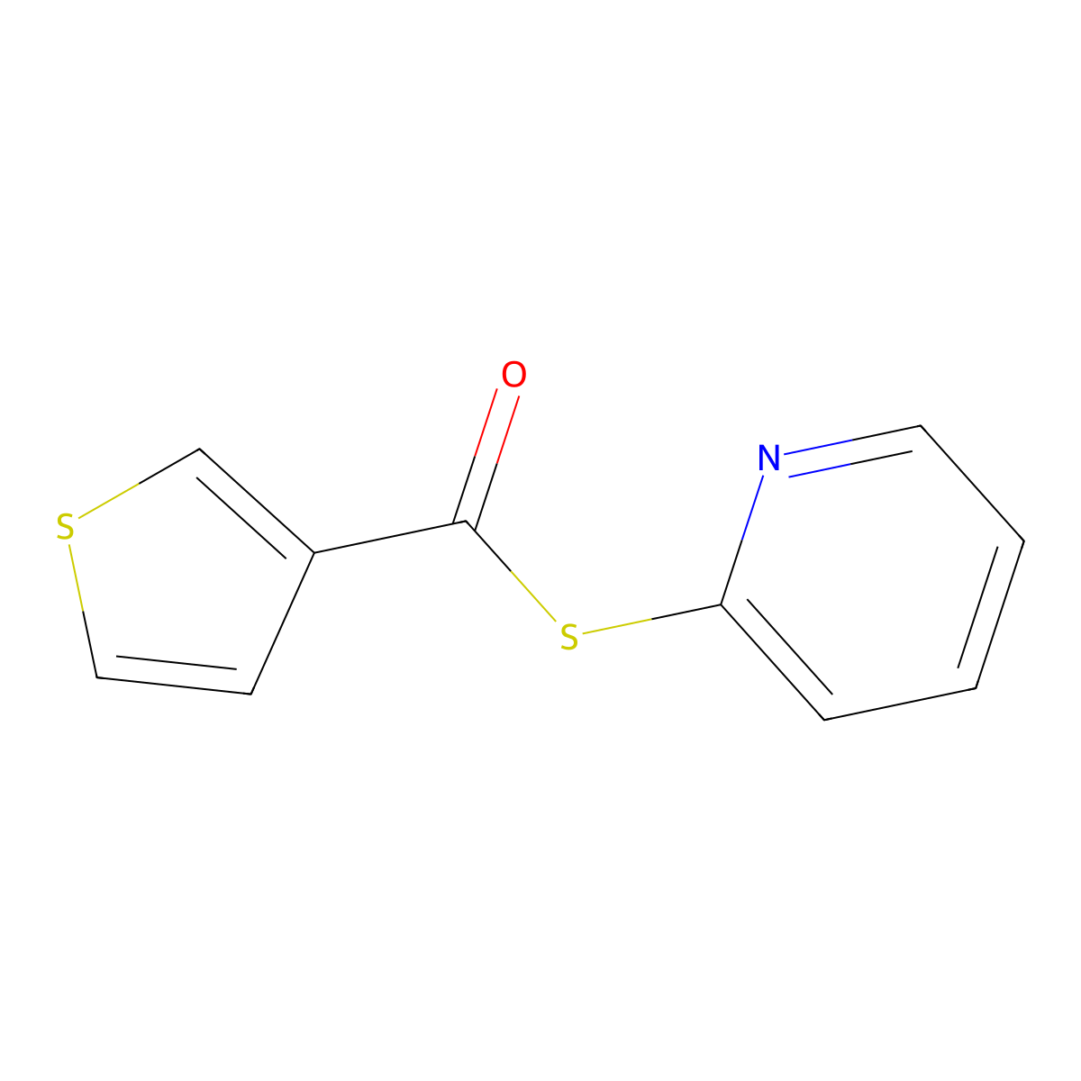 S-Pyridin-2-yl thiophene-3-carbothioate molecular structure, CAS 72899-35-5