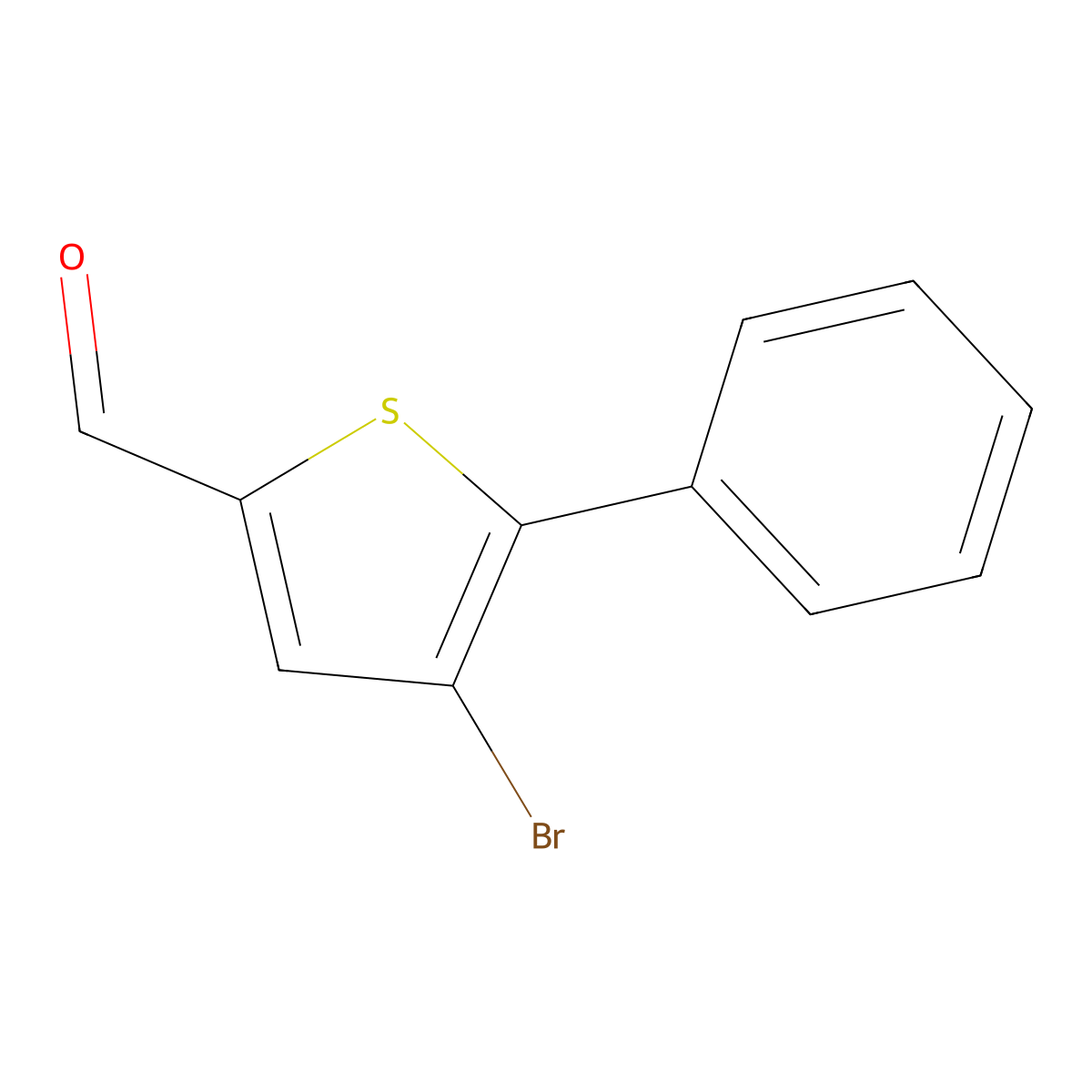 4-Bromo-5-phenylthiophene-2-carbaldehyde molecular structure, CAS 72899-38-8