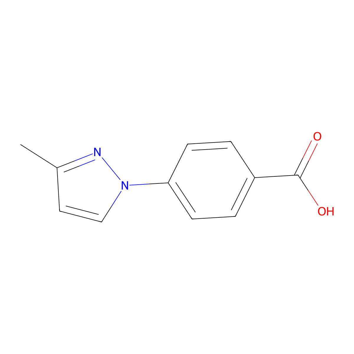 4-(3-methyl-1H-pyrazol-1-yl)benzoic acid molecular structure, CAS 72899-91-3