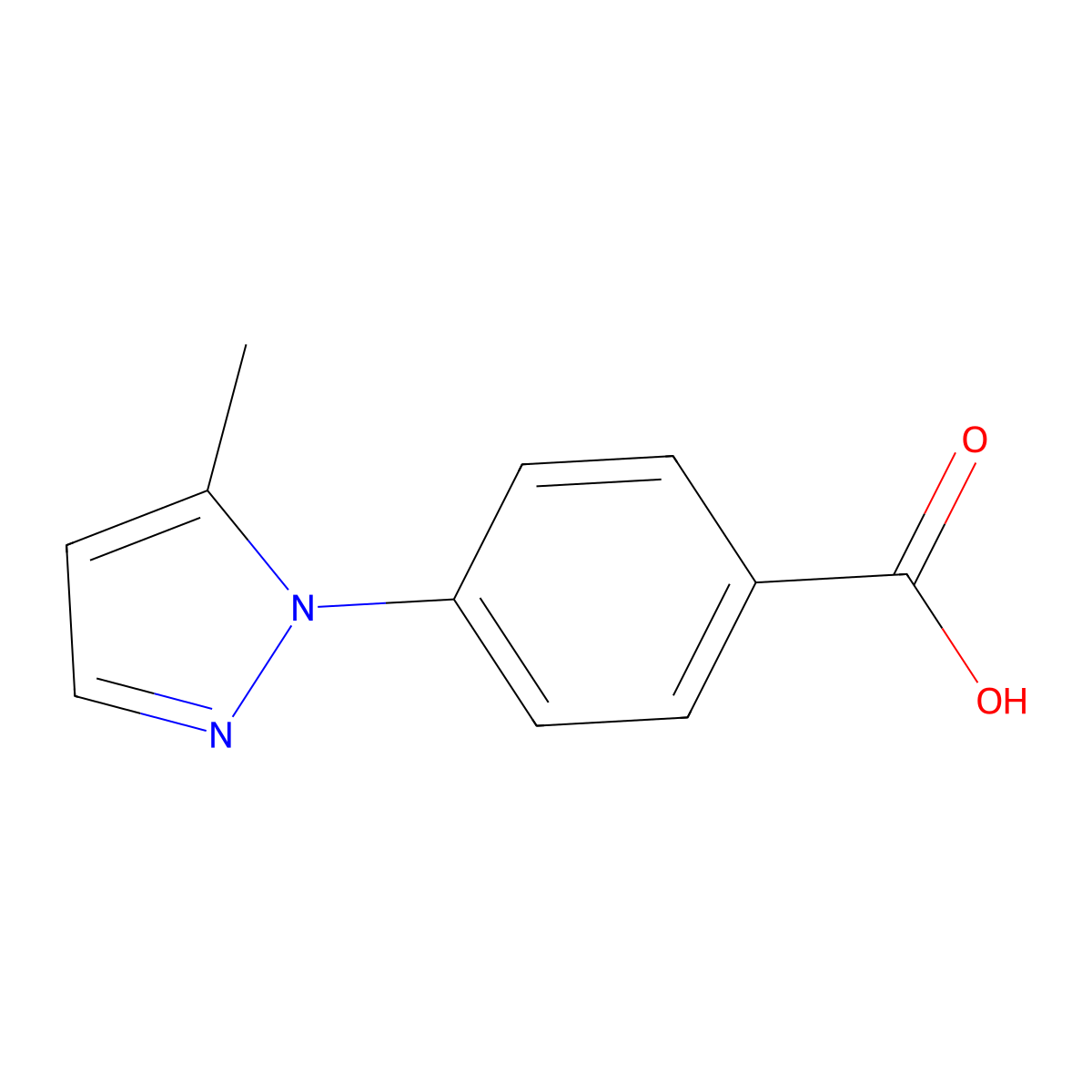 4-(5-methyl-1H-pyrazol-1-yl)benzoic acid molecular structure, CAS 72899-94-6