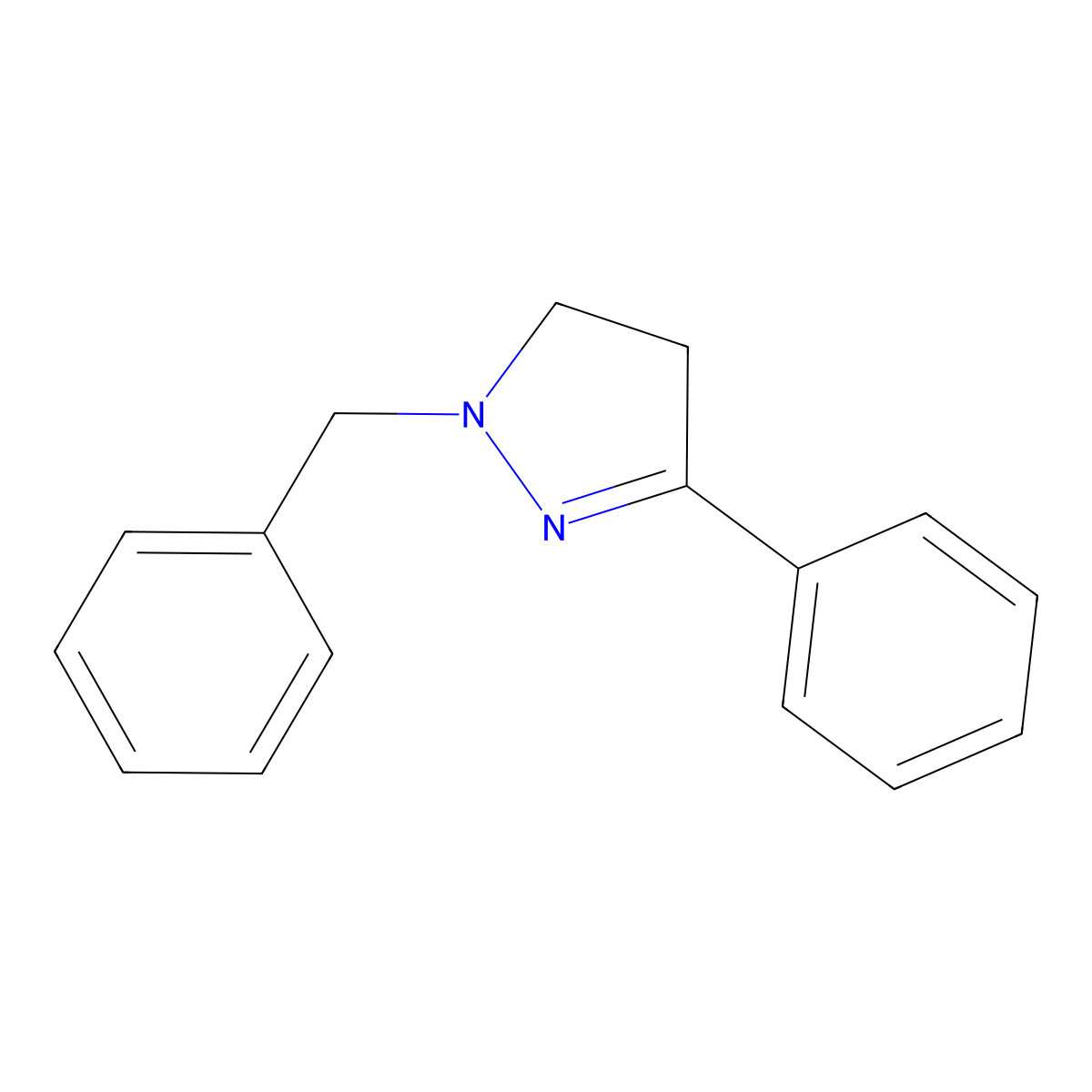4,5-Dihydro-3-phenyl-1-(phenylmethyl)-1H-pyrazole molecular structure, CAS 729-19-1