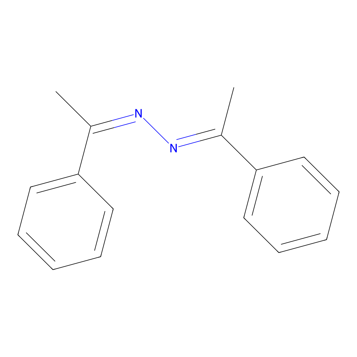 1-Phenylethanone 2-(1-phenylethylidene)hydrazone molecular structure, CAS 729-43-1