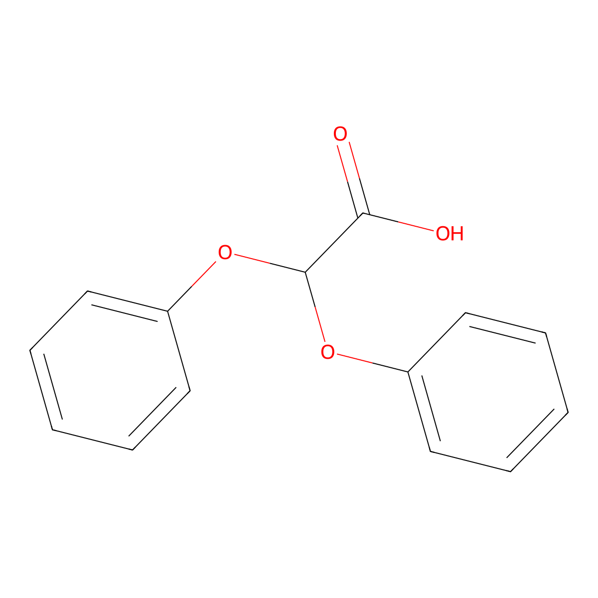 Diphenoxyacetic acid molecular structure, CAS 729-89-5