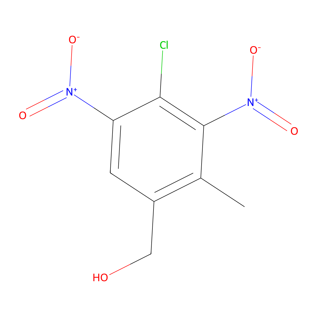(4-Chloro-2-methyl-3,5-dinitrophenyl)methanol molecular structure, CAS 72908-02-2