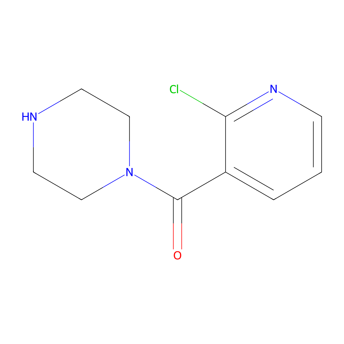 (2-Chloropyridin-3-yl)(piperazin-1-yl)methanone molecular structure, CAS 72908-12-4