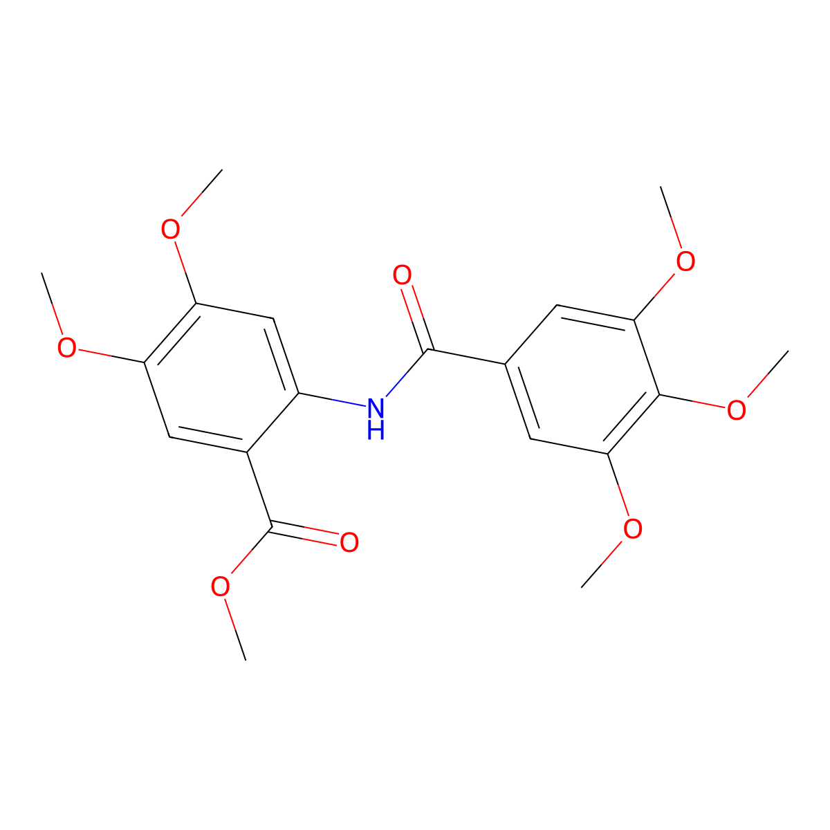 Methyl 4,5-dimethoxy-2-[(3,4,5-trimethoxybenzoyl)amino]benzoate molecular structure, CAS 72909-44-5