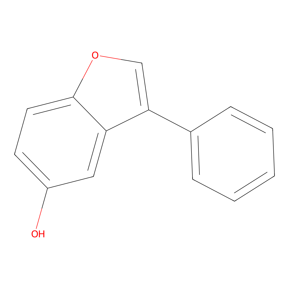 3-Phenyl-1-benzofuran-5-ol molecular structure, CAS 7291-76-1