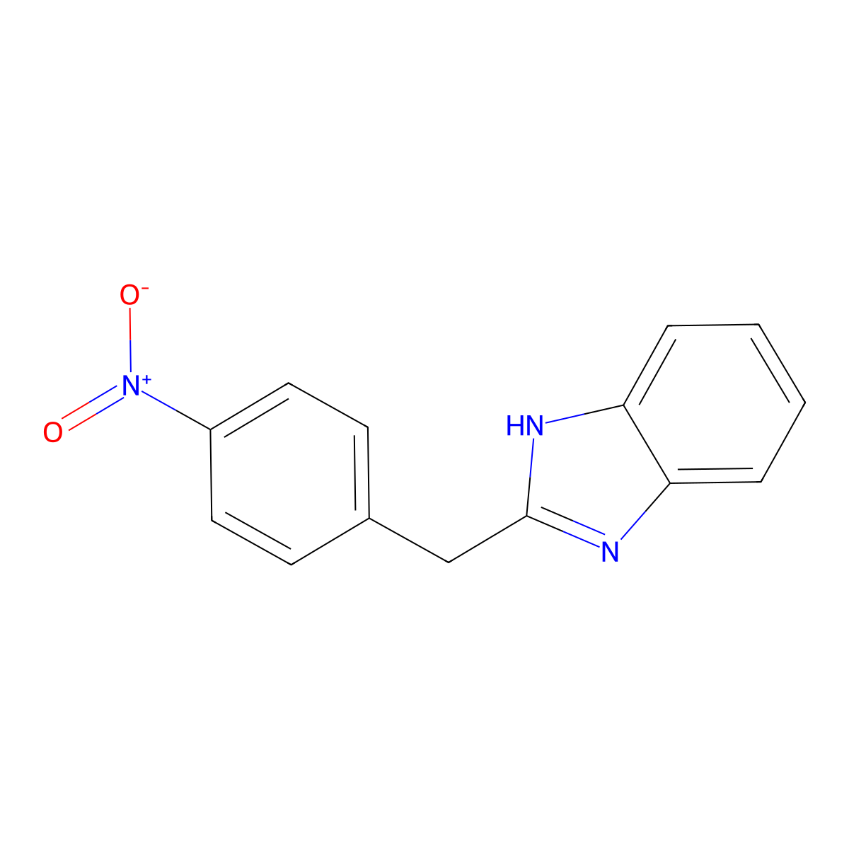 2-[(4-nitrophenyl)methyl]-1H-1,3-benzodiazole molecular structure, CAS 7291-96-5