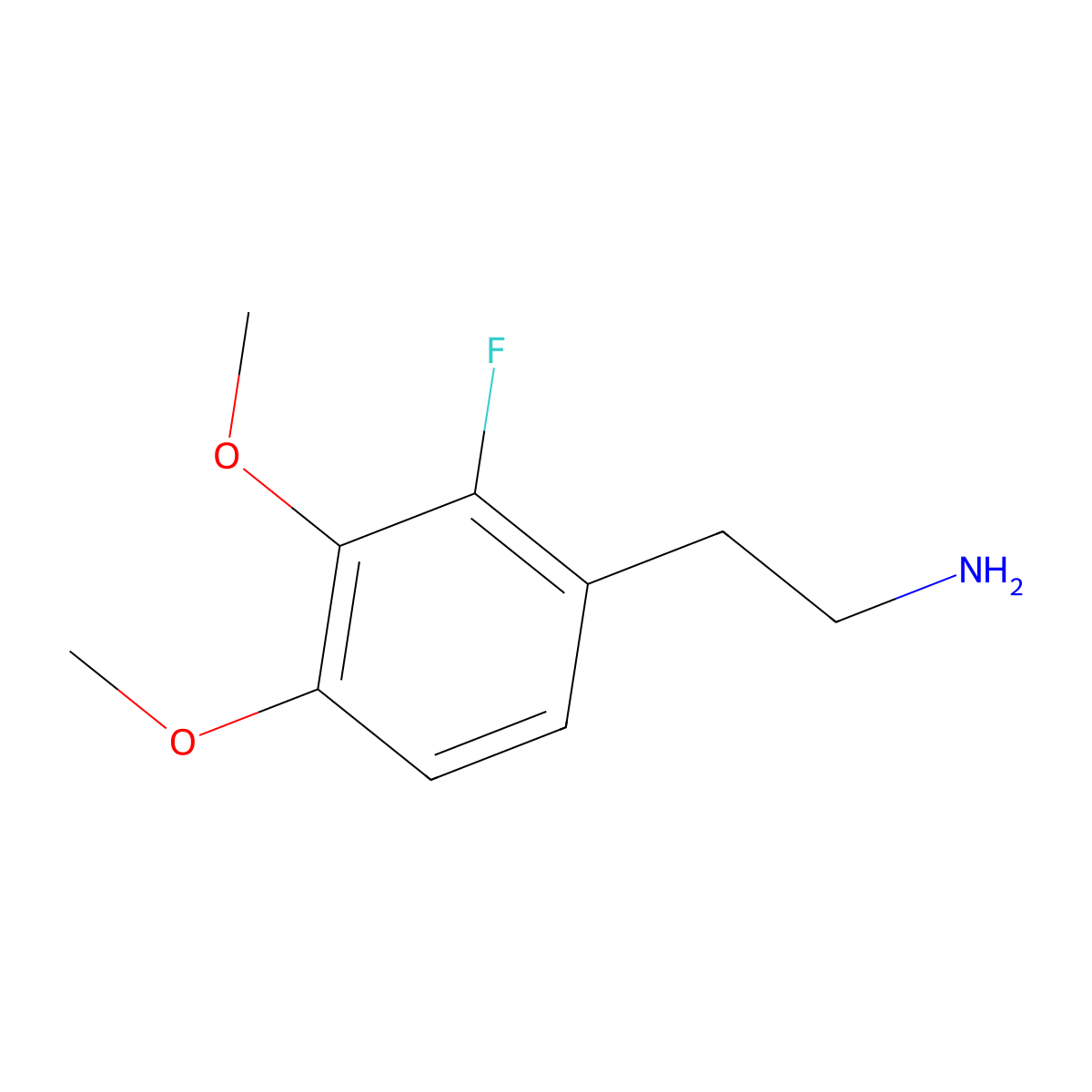 2-(2-Fluoro-3,4-dimethoxyphenyl)ethanamine molecular structure, CAS 72912-24-4