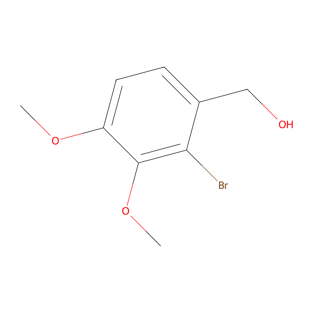 (2-Bromo-3,4-dimethoxyphenyl)methanol molecular structure, CAS 72912-38-0