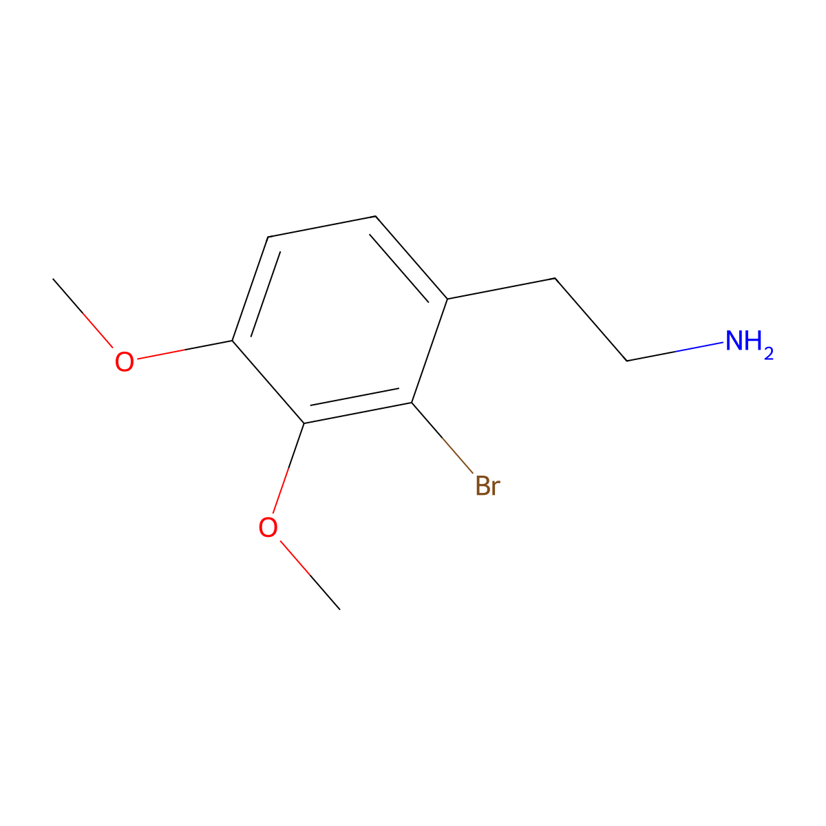 2-(2-Bromo-3,4-dimethoxyphenyl)ethan-1-amine molecular structure, CAS 72912-40-4