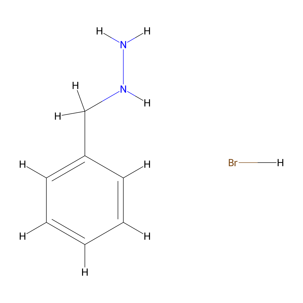 Benzylhydrazine hydrobromide molecular structure, CAS 72912-95-9