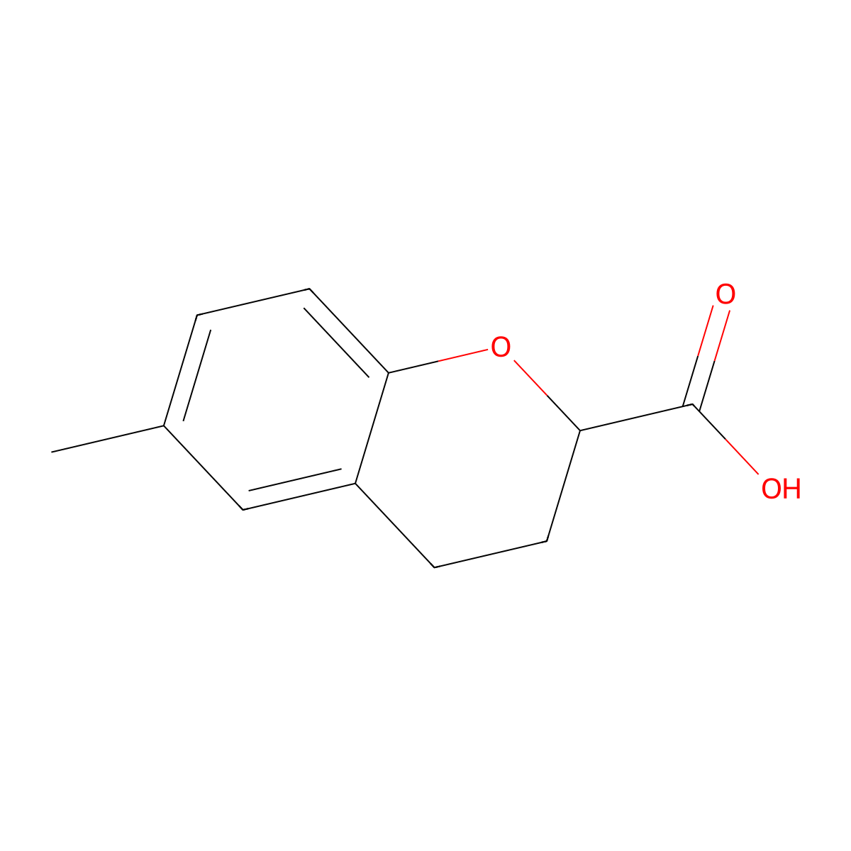 6-methyl-3,4-dihydro-2H-1-benzopyran-2-carboxylic acid molecular structure, CAS 72914-12-6