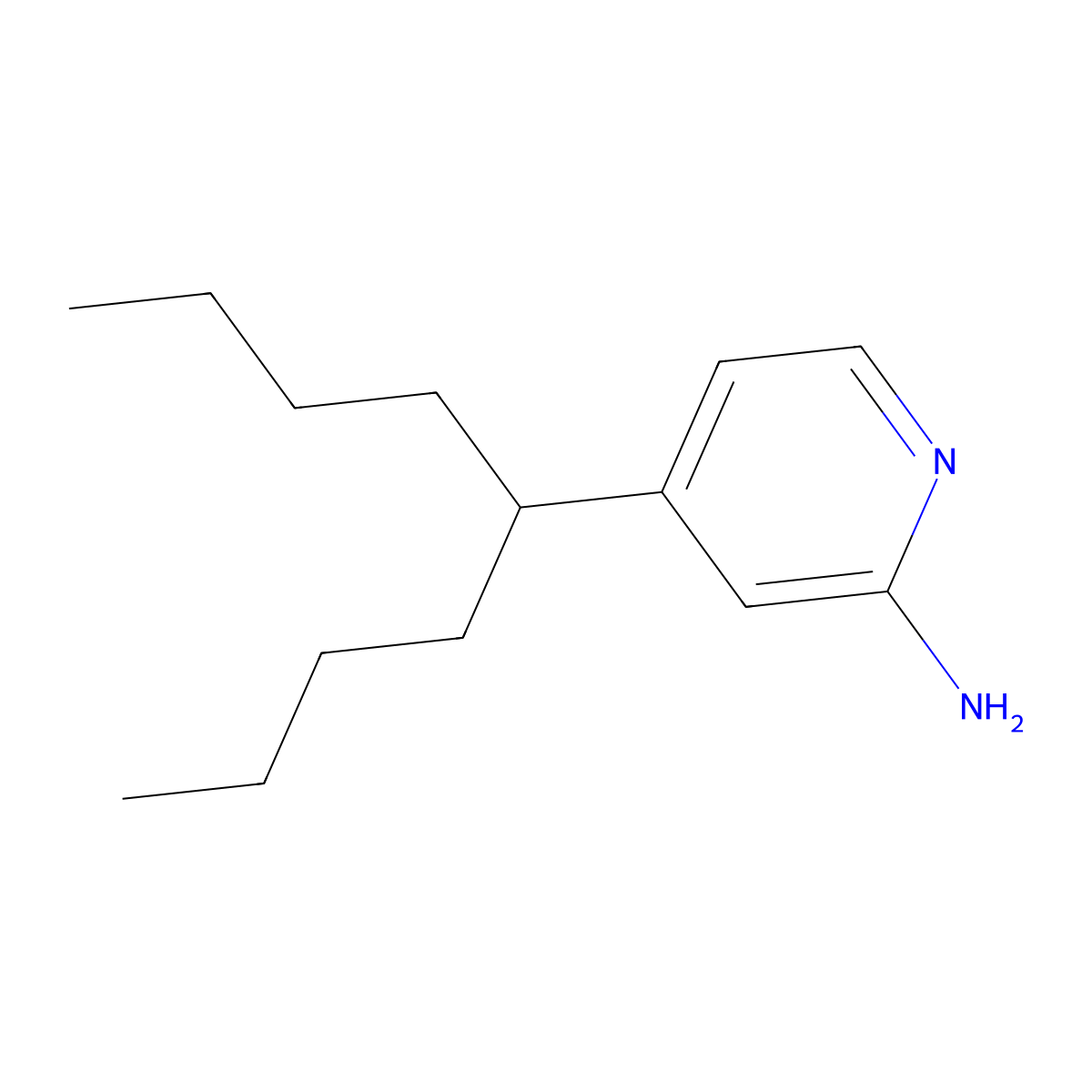 2-Pyridinamine, 4-(1-butylpentyl)- molecular structure, CAS 72914-15-9