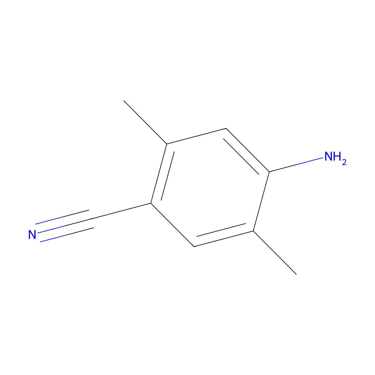4-Amino-2,5-dimethylbenzonitrile molecular structure, CAS 72917-37-4