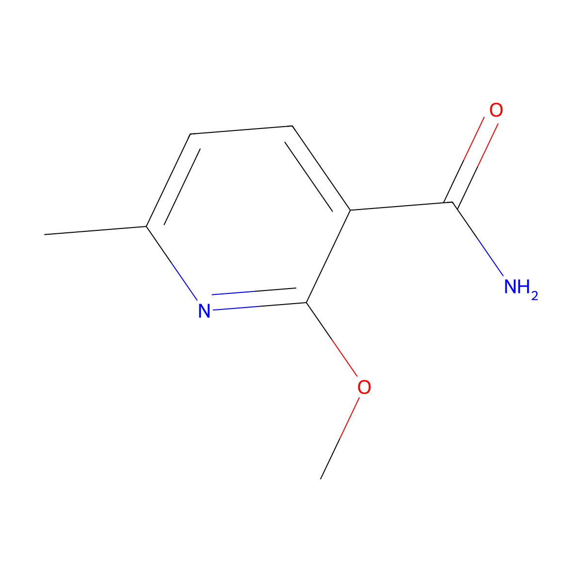 2-Methoxy-6-methylnicotinamide molecular structure, CAS 72918-09-3