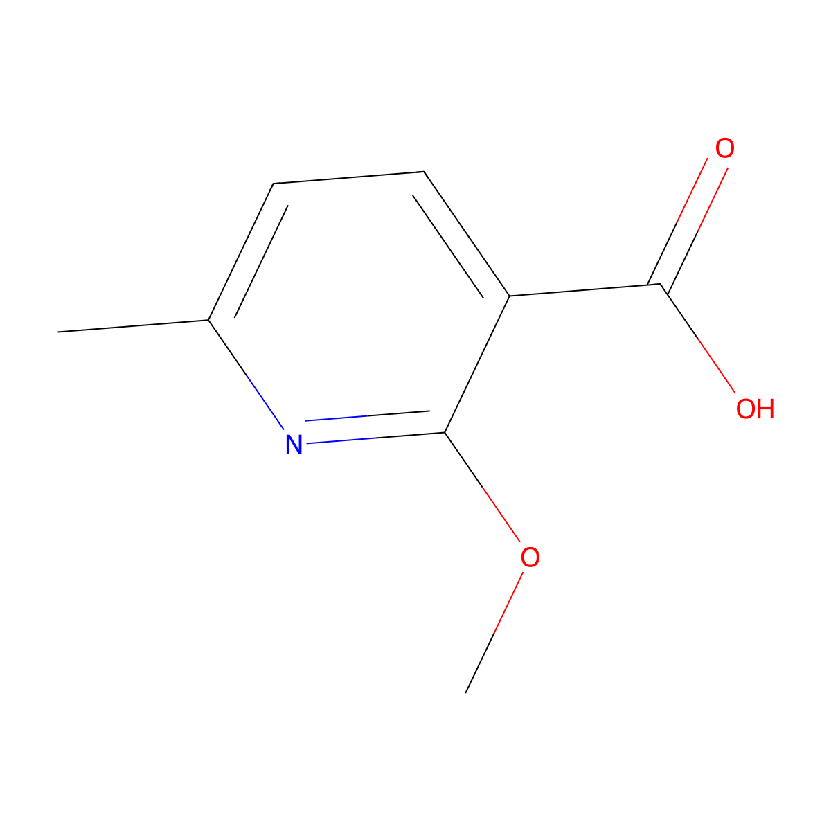 2-Methoxy-6-methylpyridine-3-carboxylic acid molecular structure, CAS 72918-10-6