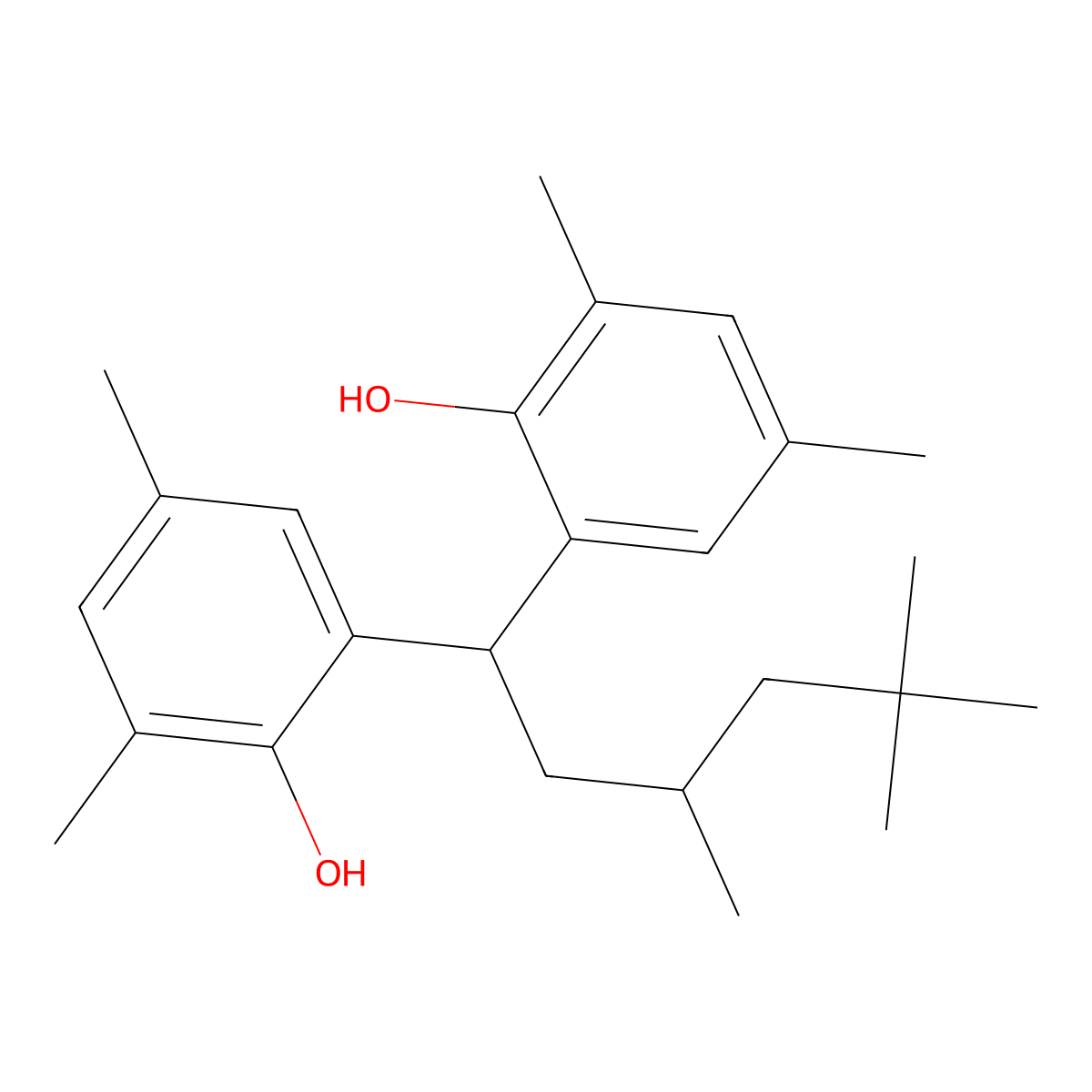 Phenol, 2,2'-(3,5,5-trimethylhexylidene)bis[4,6-dimethyl- molecular structure, CAS 7292-14-0