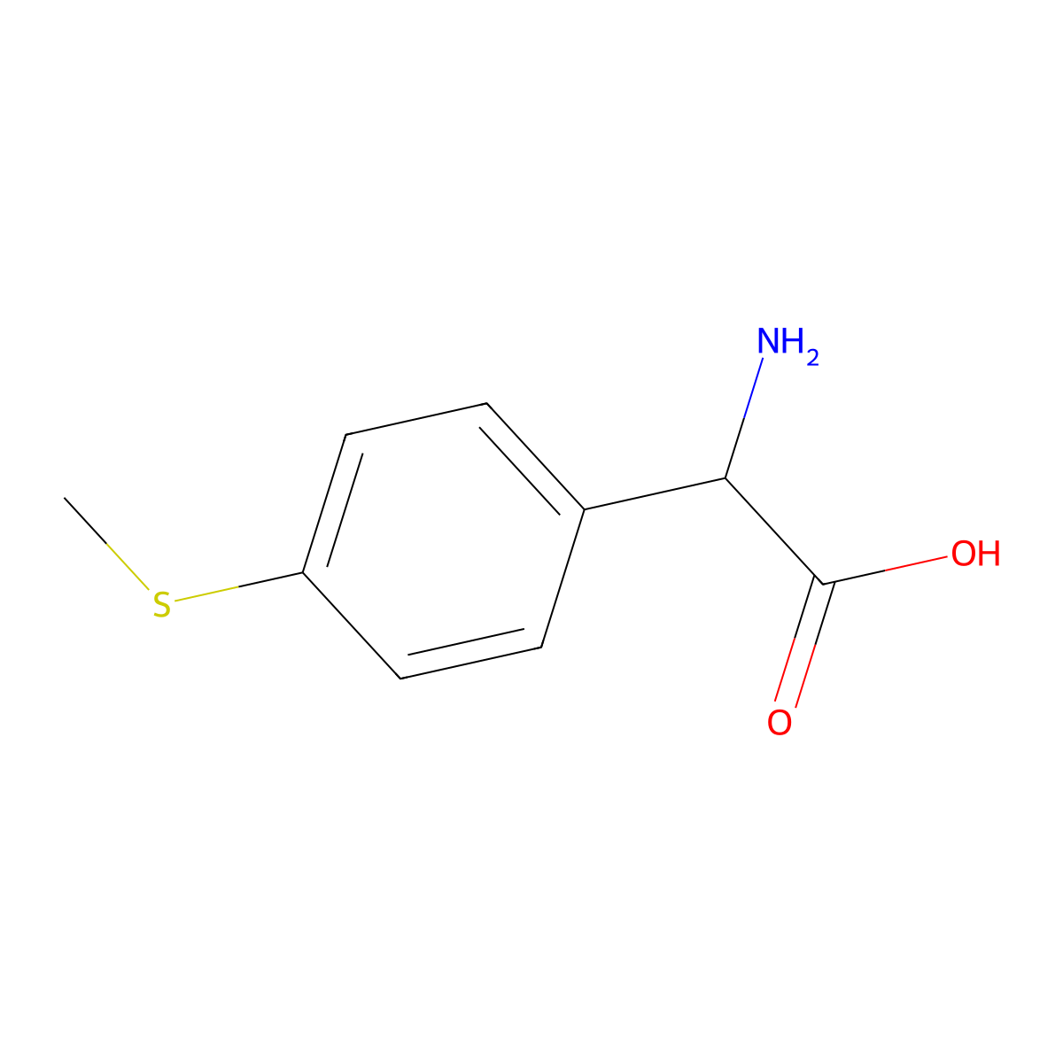 Amino[4-(methylsulfanyl)phenyl]acetic acid molecular structure, CAS 7292-80-0