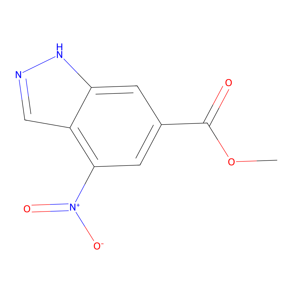 Methyl 4-nitro-1H-indazole-6-carboxylate molecular structure, CAS 72922-61-3