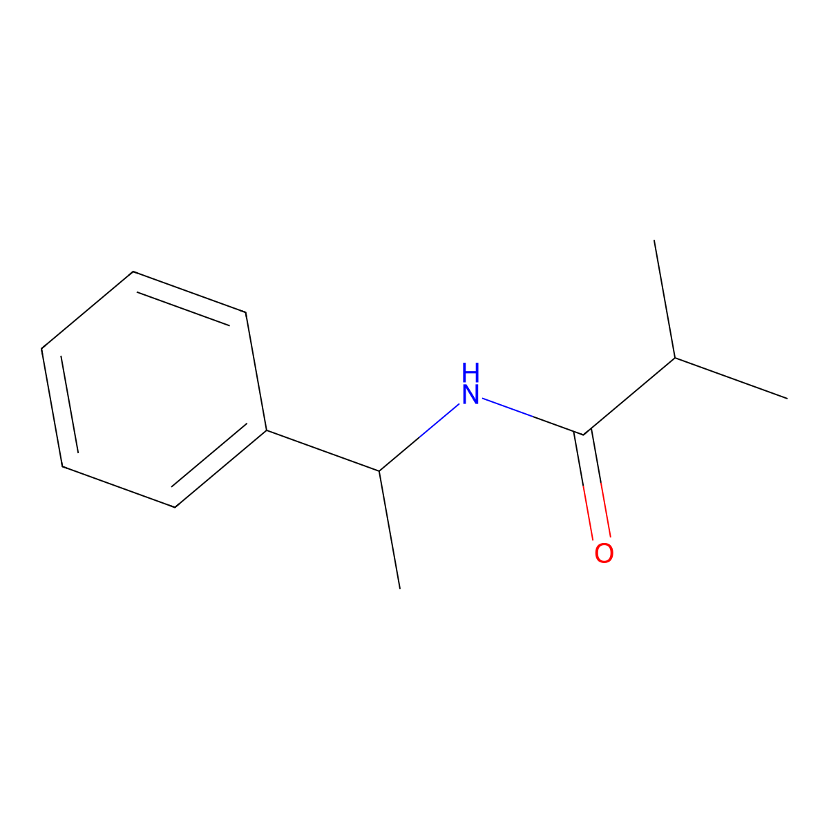 2-methyl-N-(1-phenylethyl)propanamide molecular structure, CAS 72924-95-9