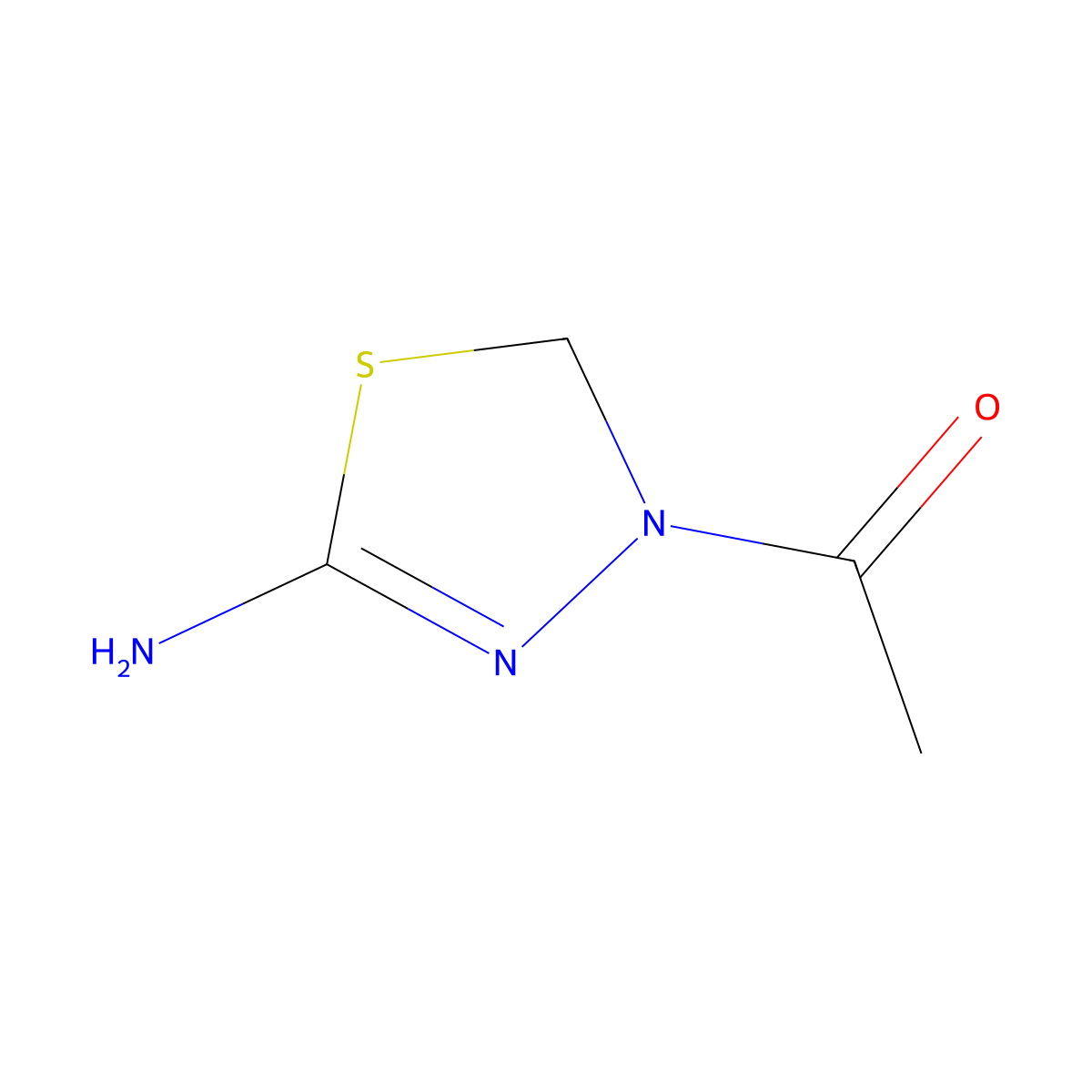 1-(5-Amino-2,3-dihydro-1,3,4-thiadiazol-3-yl)ethan-1-one molecular structure, CAS 72926-04-6