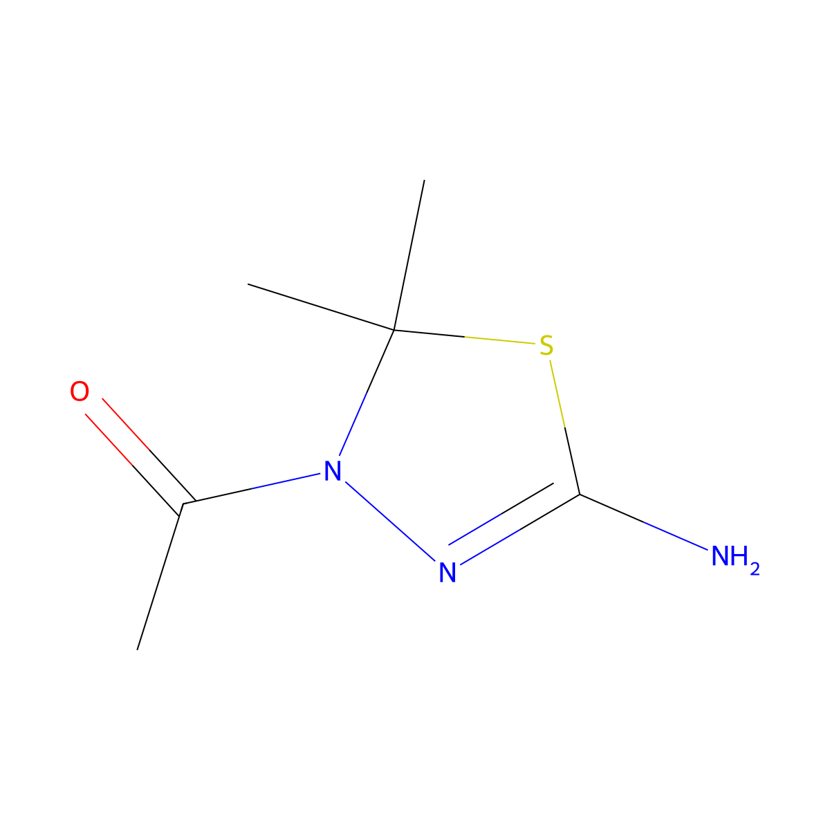 1-(5-Amino-2,2-dimethyl-[1,3,4]thiadiazol-3-yl)-ethanone molecular structure, CAS 72926-05-7
