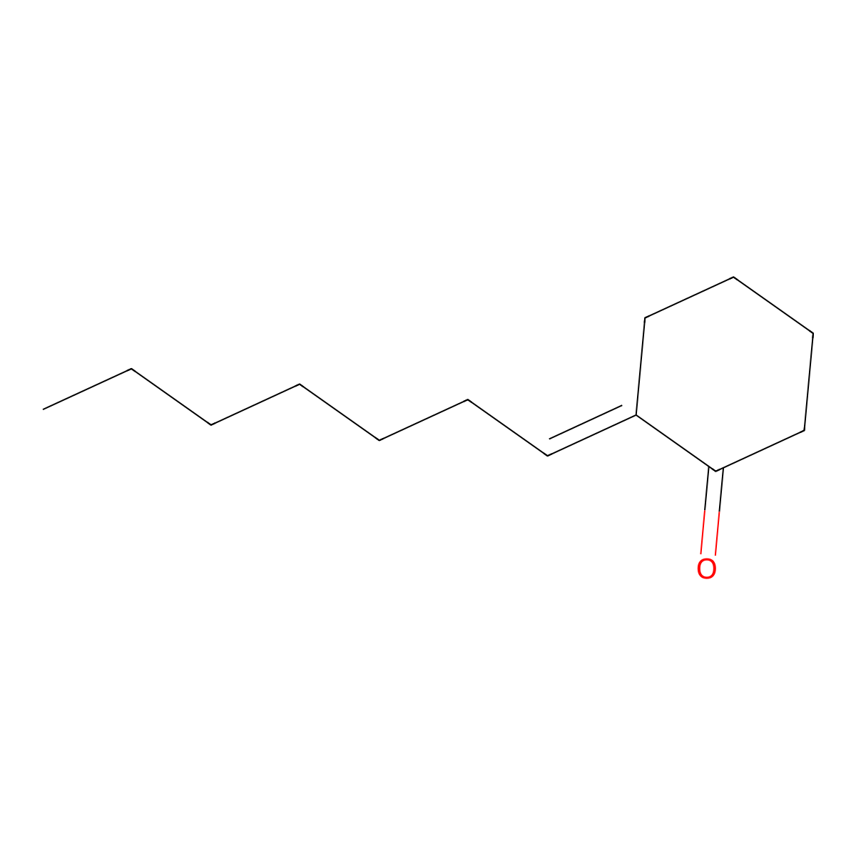Cyclohexanone, 2-heptylidene- molecular structure, CAS 72927-87-8
