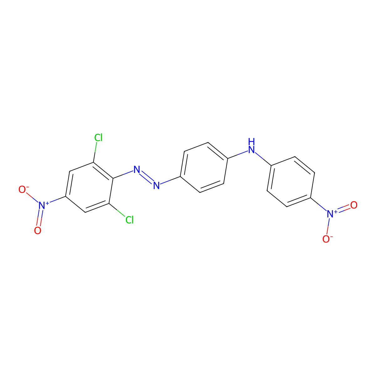 Benzenamine, 4-[2-(2,6-dichloro-4-nitrophenyl)diazenyl]-N-(4-nitrophenyl)- molecular structure, CAS 72927-94-7