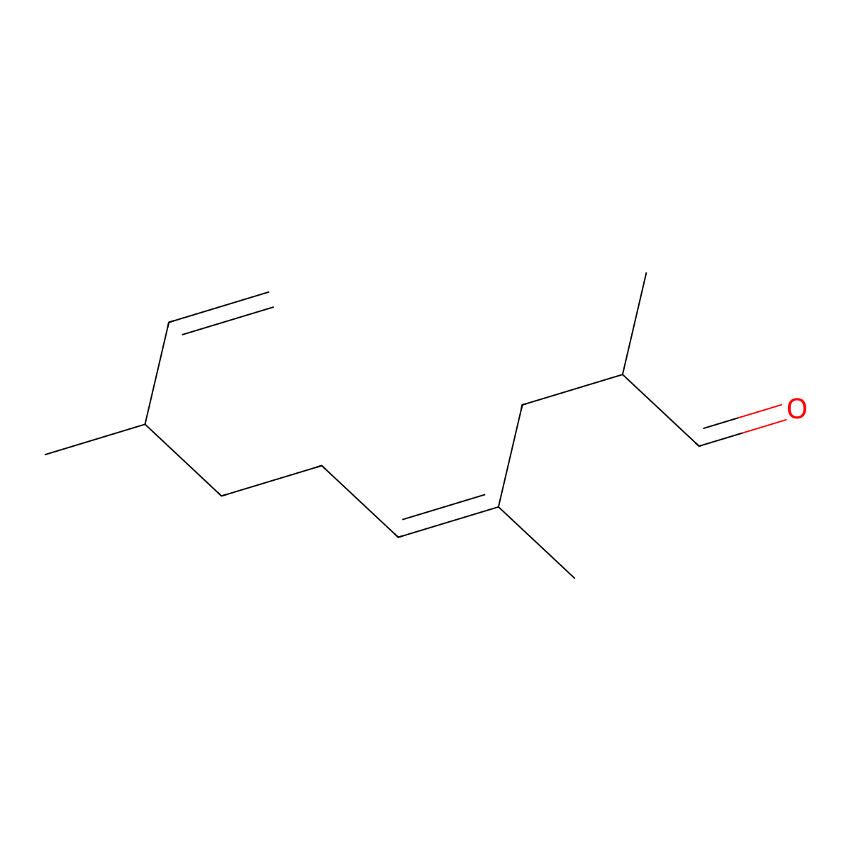 4,9-Decadienal, 2,4,8-trimethyl- molecular structure, CAS 72928-00-8