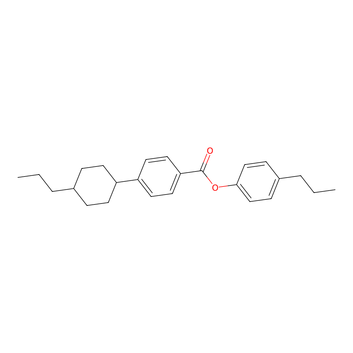 4-Propylphenyl trans-4-(4-propylcyclohexyl)benzoate molecular structure, CAS 72928-02-0
